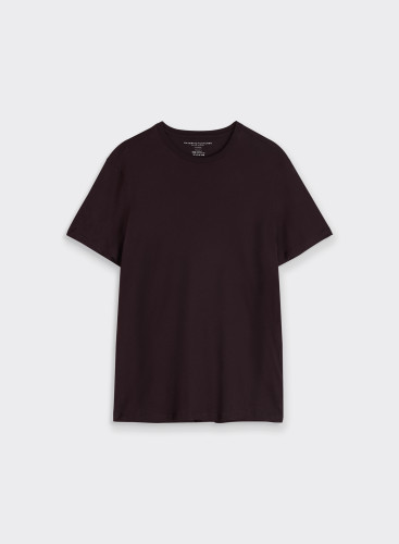 T-Shirt mit Rundhalsausschnitt und kurzen Ärmeln aus Baumwolle / Kaschmir