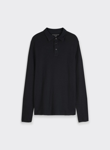 Cotton / Cashmere Double sided Long Sleeve Polo