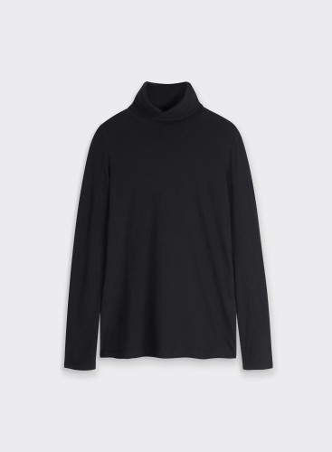 Cotton / Cashmere Long Sleeve Turtleneck T-Shirt
