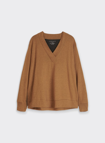 Cotton / Cashmere Double-sided V-neck Sweatshirt