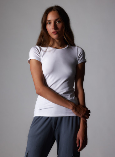 Viscose / Elastane Short Sleeve Round Neck T-Shirt