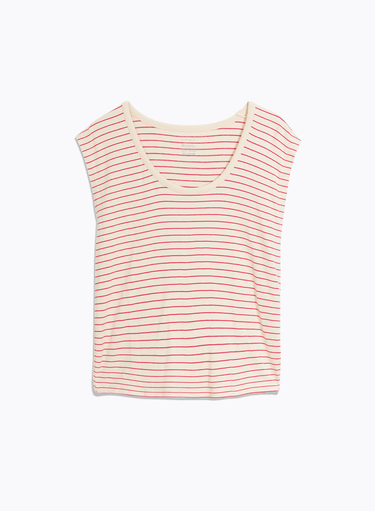 Red striped t-shirt in Viscose for WOMEN | Majestic Filatures