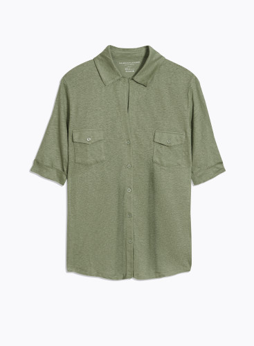 Elbow Sleeve Shirt Linen / Elastane