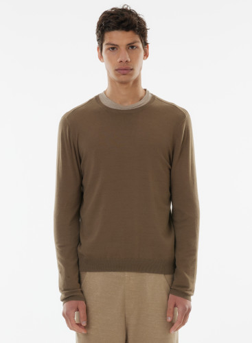 Round neck sweater in Organic Cotton / Elastane