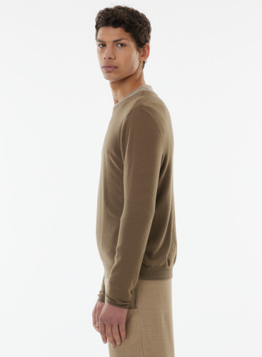 Round neck sweater in Organic Cotton / Elastane