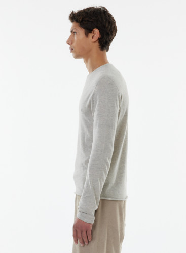 Round neck long sleeves t-shirt in Cashmere