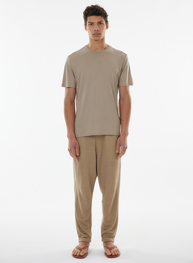 Round neck short sleeves t-shirt in Lyocell / Organic Cotton