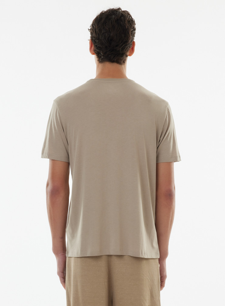Round neck short sleeves t-shirt in Lyocell / Organic Cotton