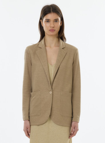 Long sleeves jacket in Linen / Organic Cotton