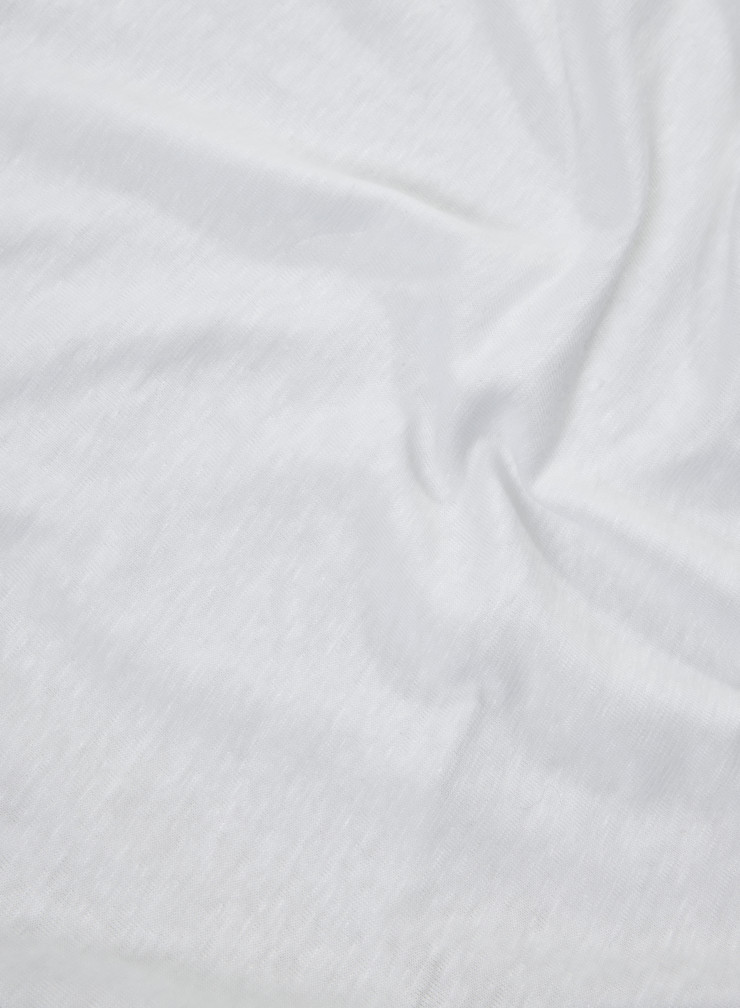 Linen / Elastane 3/4 sleeves boat neck t-shirt