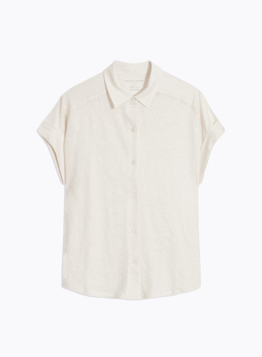 Short sleeves shirt in Linen / Elastane