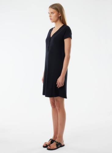 V-neck short sleeves dress in Organic Cotton