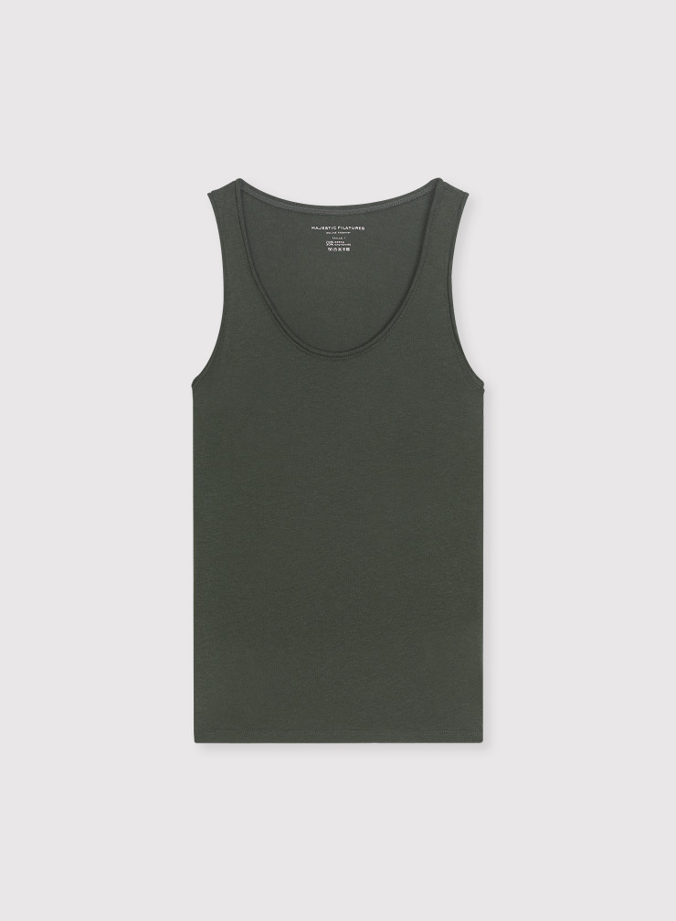 Camila rolled finish tank Top