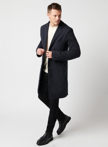 Two-tone herringbone coat