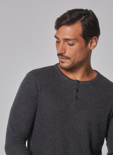 Cotton / Cashmere long sleeve tunisian t-shirt
