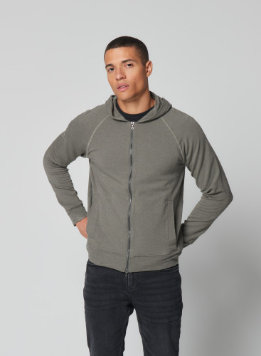 Viscose / Elasthane hooded sweatshirt with zip