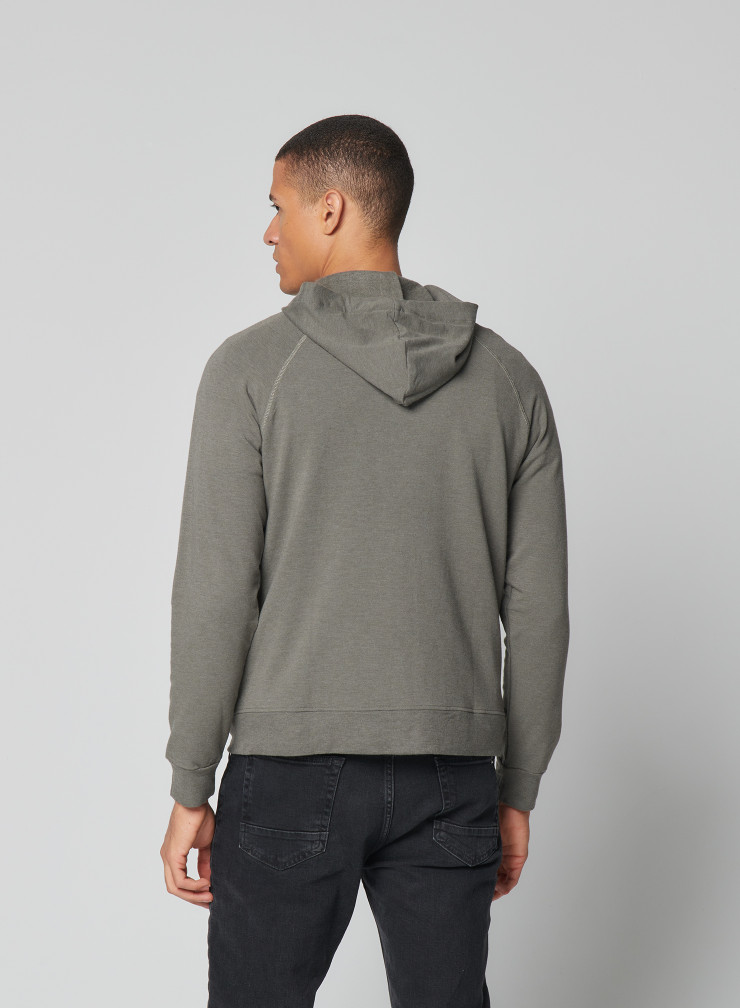Viscose / Elasthane hooded sweatshirt with zip