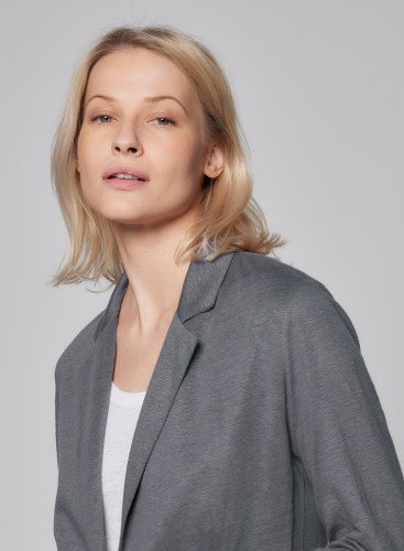 Linen / Elastane 1 button 2 pockets jacket