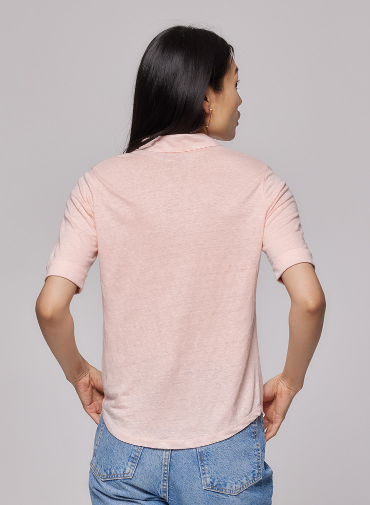 Elbow Sleeve Shirt in Linen / Elastane