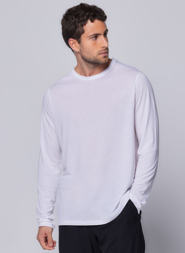 Round Neck Long Sleeve T-shirt in Lyocel / Tencel / Cotton