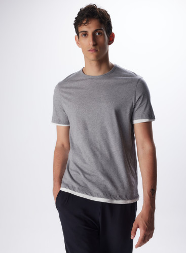 T-Shirt mit rundem Halsausschnitt und kurzen Ärmeln aus Baumwolle